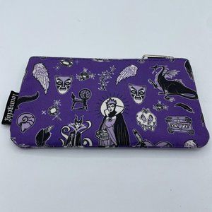 DISNEY LOUNGEFLY cosmetics case / small bag w/ ZIP TOP in PURPLE VILLAINS - VGUC